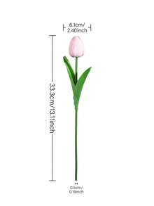 1/5/10pcs Artificial Light Pink Tulip Flowers, Lifelike PU Material Fake Tulip Bouquet, Suitable For Home Decor, Wedding, Mother's Day, Valentine's Day Gift - Pink - View 6