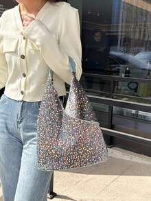 Túi đeo vai đính sequin mới năm 2026, túi xách thời trang, túi công sở đa năng dung tích lớn dành cho nữ, mùa xuân/hè. - Nhiều màu - Xem 4