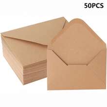 10/50/100个礼品卡信封，4 x 2.75英寸迷你信封，120克小号商务礼品卡套，散装，紧凑型贺卡信封袋，适用于邀请函 - A - 查看 10