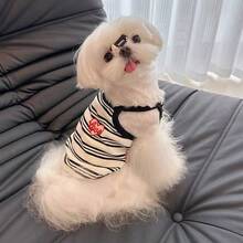 Áo khoác kẻ sọc, dây đeo thoáng khí, nhẹ, thích hợp cho chó nhỏ, chó Poodle, Teddy, Maltese, thích hợp mặc mùa hè. - Nhiều màu - Xem 15