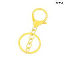 5/10/20/30/50 piezas Mosquetón de metal con cadena, llavero giratorio de resorte adecuado para manualidades DIY, fabricación de llaveros, regalo para hombres y mujeres - llavero - Ver 47