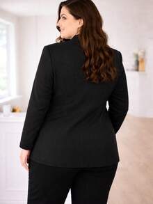 Max blazer plus size Tecido Alfaiataria Tamanho G1 G2 G3 - Preto 1 - Visão 2