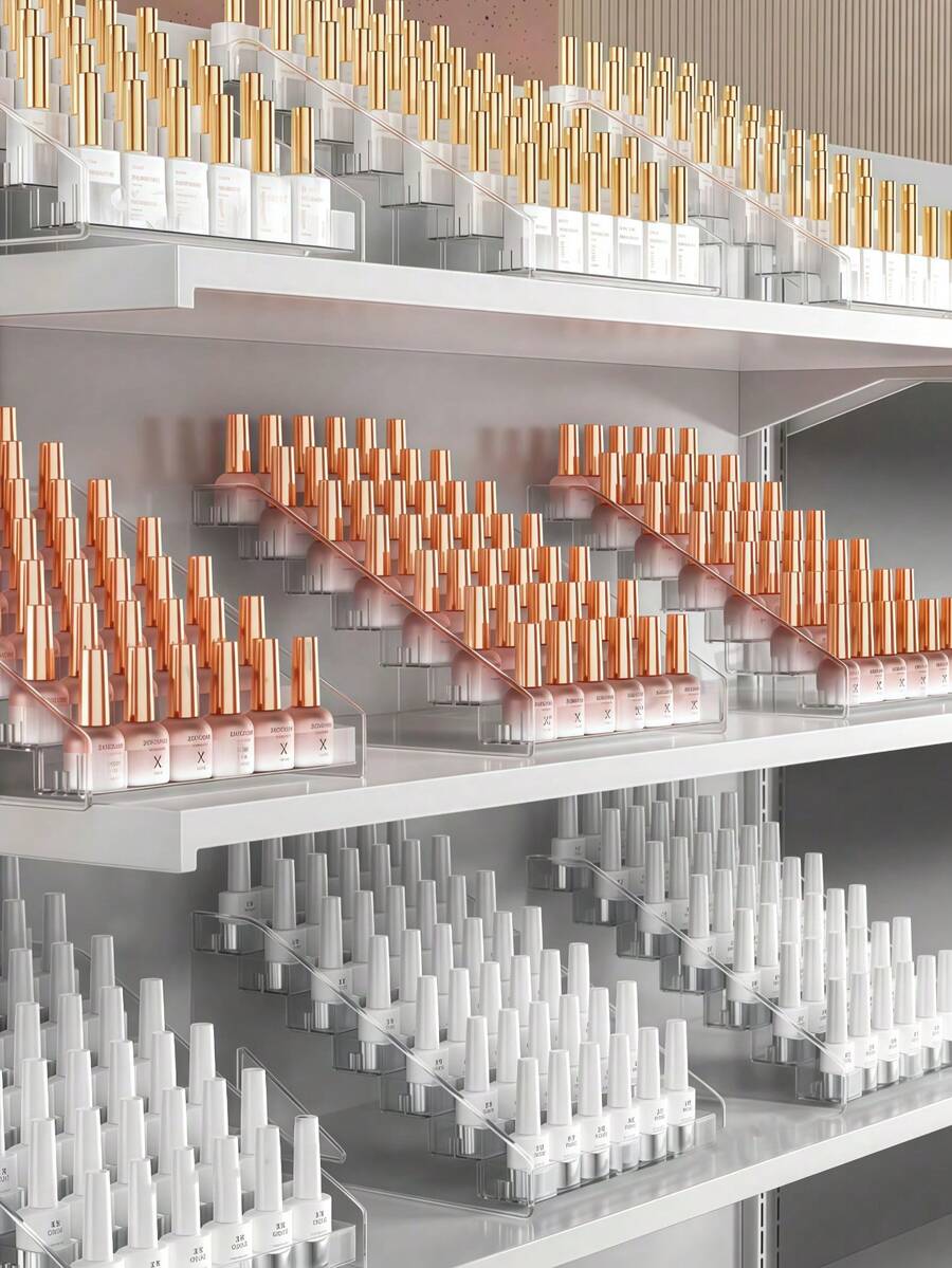 3/4/5/6/7 étages Présentoir organisateur de maquillage, convient pour le vernis à ongles, les ombres à paupières, les poudres compactes, etc. Peut être utilisé pour le rangement sur la coiffeuse - Transparent - Voir 1