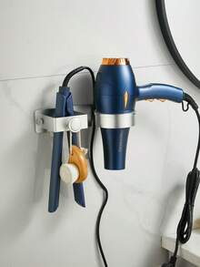 1pc Wall-Mounted Hair Dryer And Styling Tool Storage Box - Metal Storage Rack - Ideal For Bathroom Organization, Salon Storage | Hair Dryer | Flat Iron | Curling Iron Storage Hair Styling Tool Holder Suitable For Hair Dryers, Flat Irons, And Curling Irons Space-Saving Design Perfect For Bathrooms Or Beauty Salons Bathroom Storage Box And Rack White Model - Multicolor - View 16