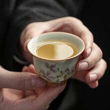 Bộ 1/2/6 tách trà gốm họa tiết hoa tro, tách espresso gốm nhỏ nhắn, thanh lịch kiểu mới, tách trà dùng cho các buổi tiếp khách và tụ họp buổi chiều, tách trà đen, tách nếm trà, tách trà Kung Fu, tách nước, tách gốm. - Nhiều màu - Xem 1