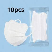 10 piezas de mascarillas faciales desechables de moda 3D y coloridas para mujeres, transpirables y con protección contra el polvo y los rayos UV - A - Ver 7
