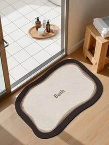 DAJIANG 1pc Washable Bath Mat, Multi-Color Luxury "Bath" Letter Design Bath Rug, Suitable For Bathroom, Kitchen, Outdoor, Indoor, Hallway, Bedroom, Living Room, Bedside, Machine Washable Carpet, Easy To Clean, Non-Slip Base Bedroom Bathroom Decor Carpet, Room Decor Holiday Bathroom Decor Accessories Room Decor Set Outdoor Decor Rug Mat - Multicolor - View 2