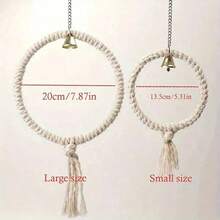 Anillo de juguete para pájaros con cuerda de cáñamo Natural, con campana,,,87 pulgadas, pequeño, 5,31 pulgadas, accesorio para escalar, masticar y decorar - S - Ver 7