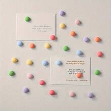 14pcs/7pcs Set Colorful Semi-Circle Fridge Magnets, Round Resin Memo Board Stickers Suitable For Refrigerator & Whiteboard, Cute Heart-Shaped Note Clips, Decoration For Kitchen & Office, Fun Photo Display Accessories - Semicircle - View 2