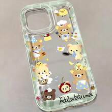 Cartoon R-Rilakkumas Cute Bear Lovely Phone Cases For 17 16 15 14 13 12 11 Promax Pro Plus Clear Back Transparent Shockproof Protective Cover - 1 - Xem 7