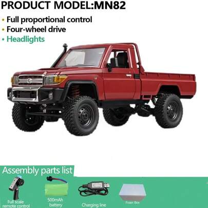 MN82 MN82PRO Coche RC 1:12 4WD Todoterreno de Simulación, Coche de Control Remoto 2.4G, Camioneta RC de Aleación a Escala Completa, Regalo para Niños