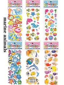 100+ Styles Shipped Randomly, 6 Cartoon Bubble Stickers, Children's Daily Decorative Stickers, Waterproof Creative Graffiti Stickers, Puzzle Sticker Toys, Children's Gifts - Multicolor - View 15