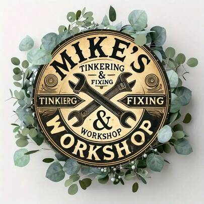 1pc Iron Warning Wall Plaque Engraved "Mike's Repair Shop", No Electricity Needed, Rust & Weather Resistant, Suitable For Home, Bedroom, Garage, Cafe, Bar, Club, Farm And Rural Neighborhood. Pre-Drilled Holes, Style And Size As Shown In The Image