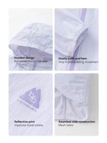 Balabala Áo khoác chống nắng nhẹ mùa hè 2026 dành cho bé gái tuổi teen - hồng tím - Xem 3