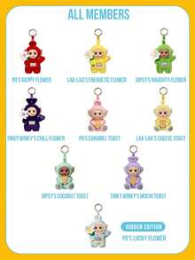 Hộp bí mật thú nhồi bông Teletubbies Greeting Series của POP MART - 8 nhân vật thường + 1 nhân vật ẩn. Thiết kế mềm mại và đáng yêu tái hiện lại các nhân vật Teletubbies được yêu thích, với các phụ kiện vui nhộn như hoa cười và bánh mì nướng. Với phong cách màu pastel tươi mới, nó nắm bắt được niềm vui ấm áp của những kỷ niệm kinh điển. Lý tưởng cho người hâm mộ Teletubbies, người sưu tập hộp bí mật, người yêu thích búp bê nhồi bông và người tìm kiếm quà tặng. Một món đồ sưu tầm tuyệt vời cho sinh nhật, ngày lễ hoặc như một món quà giúp nâng cao tinh thần. - Nhiều màu - Xem 3