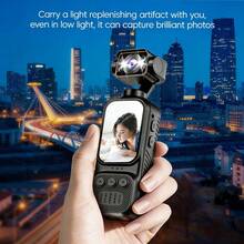 2.5K Action Camera Handheld Anti-Shake 140° Wide Angle 270° Rotating Lens Outdoor Recording Cycling Vlog Portable - Xem 7