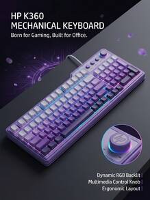 HP Wired Ergonomic Mechanical Keyboard | LED Backlit | Ergonomic Design | USB Universal | Suitable For Office & Gaming - View 16