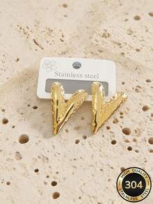 Bông tai nữ bằng thép không gỉ mạ vàng 18K – Thiết kế bất đối xứng hình hoa và đá vuông, không gây dị ứng, thích hợp đeo hàng ngày, dự tiệc, làm quà tặng cho phù dâu, sinh nhật và ngày lễ. - Nhiều màu - Xem 9