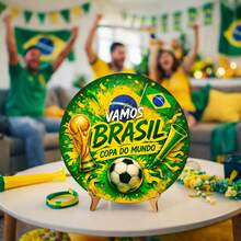 Round MDF Decorative Plaque 20cm Brazil World Cup + Stand - Copa01 - Ver 1