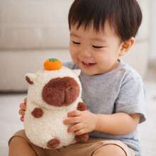 Bolsa Infantil Capivara 22cm Pelúcia Antialérgica com Compartimento - Bolsa Capivara 22cm Marrom - Visão 5