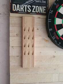 1pc Wood Darts Holder Wall Mounted Displays 12 Steel/Soft Tip Darts Darts Caddy For Wall With Metal Hook Accessory Storage Bag - Multicolor - View 6