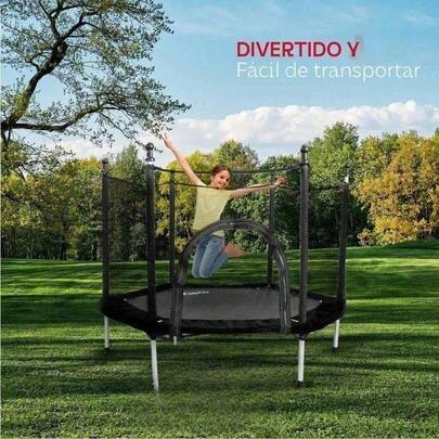 Trampolín infantil con red de , brincolín para niños, interior y exterior, postes acolchados, 2 colores