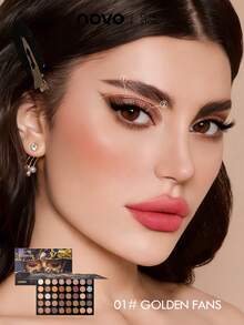 NOVO 40-Color Eyeshadow Palette – Matte & Shimmer, Highly Pigmented, Long-Lasting - 01# GOLDEN FANS - View 4