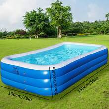 2026 Upgraded Thick Large Adult Inflatable Swimming Pool, Extra-Large Family Outdoor Backyard Patio Summer Water Party Pool - Multicolor - View 9