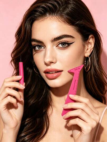 Eyeliner Stencil, Liquid Eyeliner Pencil, Waterproof Eyeliner Tool, Makeup Brush, Stamp For Winged Eyeliner | Eyeshadow Liner Technique, Eyebrow Gel For Beginners
