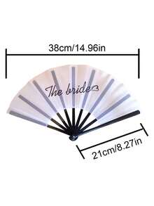 1 pieza Abanico plegable blanco/negro, abanico con estampado "Novia y Dama de Honor" en blanco y negro, 38 cm abierto 135° accesorio de boda para novia y dama de honor de tela y plástico, accesorio perfecto para despedida de soltera, decoración de boda y despedida de soltera - Multicolor - Ver 9