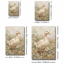 1pc Framed/Unframed Vintage Duck Wildflower Rustic Canvas Poster Farmhouse Animal Cottagecore Wall Art Print Entryway Hallway Decor Nursery Retro Painting For Apartment,Living Room,Bedroom,Modern Home Decoration - A - View 8