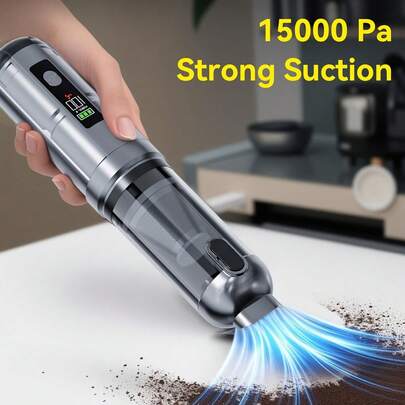 16000pa 二合一无线车载吸尘器/空气净化器，便携式吸尘器，配备无刷电机、11.1V 3x2000mAh 电池，并附带多种配件。便携式设计，适用于家庭、汽车、办公室、宠物等多种场合。