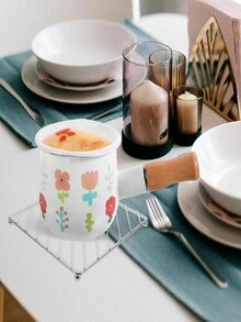 一套铁质方形隔热垫，金属耐热锅垫，防热厨房隔热垫，防滑隔热垫，适用于餐桌 - 彩色 - 查看 7