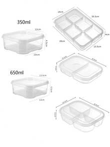 1个可重复使用的六格食品储物盒，餐食准备容器，多功能零食/水果托盘和成人份量控制午餐盒，带盖便携式密封食品容器，适合家庭、学校、办公室、旅行、生日、新年礼物 - 查看 9