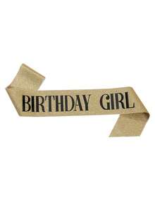1条女士生日缎带，奢华材质，双层生日女孩缎带，女士生日派对缎带，闪亮生日缎带，带别针的生日缎带，生日快乐派对缎带，适合女士生日派对，生日缎带小礼物 - 多色 - 查看 3