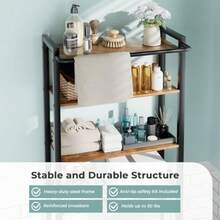 Over-The-Toilet Storage Shelf 4-Tier Bathroom Organizer Shelf Freestanding Space Saver Shees Over Toilet With Adjustable Shelf For Bathroom Brown - màu nâu - Xem 6