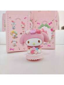 SANRIO 1个三丽鸥美乐蒂茶会摇摇马PVC收藏品 - 可爱粉彩动漫风格角色，柔和色调，配件齐全，适合14岁以上桌面装饰收藏，角色设计迷人，做工精致，动漫角色（盲盒） - 彩色 - 查看 8