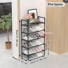 Multi-Tier Simple Shoe Rack, Multi-Functional High Capacity Storage Rack, Easy Installation And Disassembly, Space-Saving, Suitable For Foyer, Hallway, Living Room, Bedroom And Other Spaces To Organize And Store Shoes & Shelves & Storage Rack & Shoe Rack & Storage Rack & Corner Rack - Multicolor - View 13