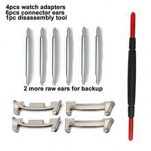 11pcs Watch Adapter Tool Sets Including 4pcs Watch Connectors Compatible With Samsung Galaxy Watch 8 8 Classic Watchband Stainless Steel Connector For Ultra/ Ultra 2025 Watch Accessory,With 6 Pcs Raw Ears And 1 Pc Disassembly And Assembly Tool - Multicolor - View 14