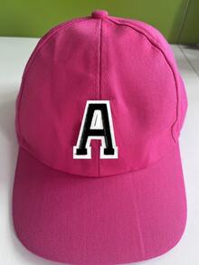 1pc Unisex Personalized 26 Letter Baseball Cap, Adjustable Casual Breathable Sun Hat, Suitable For Spring, Autumn, Summer Indoor And Outdoor Daily Wear - Hot Pink - View 3