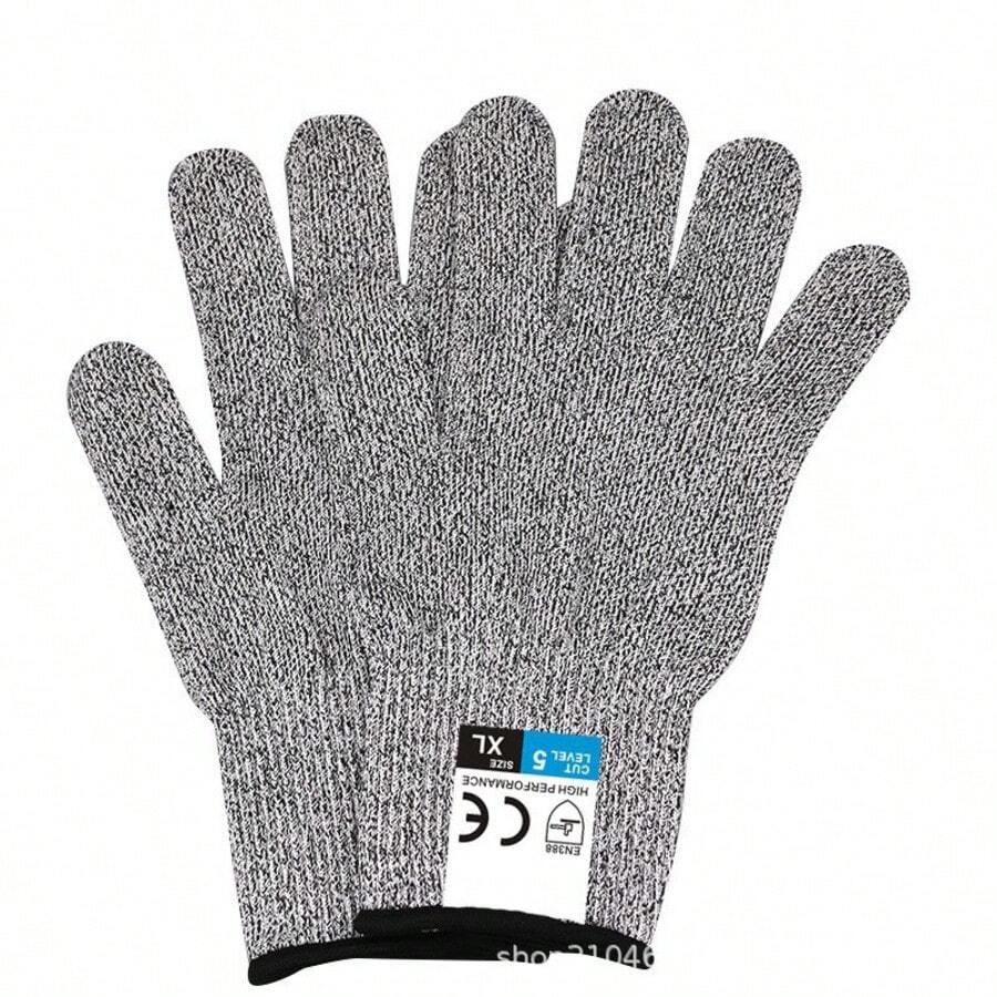 Guantes de trabajo resistentes al corte, nivel 5 de protección para construcción, antideslizantes, resistentes a cuchillos, reforzados y resistentes al desgaste - A - Ver 1