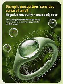 Anti Bite Hand Ring Pure Plant Extract, More Anti Bite | Healthier | Longer Lasting | More Comfortable, Available In 4 Colors, Automatically Adapts To Different Wrist Sizes, Essential For Going Out, Traveling, Walking, Picnicking, Camping, Waterproof, Interchangeable, Reusable, Convenient To Carry, Anti Insect And Mosquito Bites - Multicolor - View 4