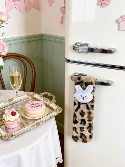 Cubierta de manija de refrigerador con estampado de leopardo y conejo - Regalo perfecto para el Día de la Madre Funda suave de peluche para manija de puerta de refrigerador con emblema de conejo - Regalo del Día de la Madre Protector de manija de refrigerador lindo con estampado de leopardo y conejo - Regalo único del Día de la Madre para mamá, al aire libre, jardín, artículos esenciales de viaje, artículos esenciales portátiles, artículos esenciales de playa, temporada de graduación, ceremonia de graduación, regalo de graduación, presente de graduación, felicitaciones graduado, graduado, valedictorian, terminar la escuela, fiesta de graduación, artículos esenciales al aire libre, portátil de viaje, artículos esenciales de campamento, herramientas portátiles, artículos esenciales de verano, portátil de verano