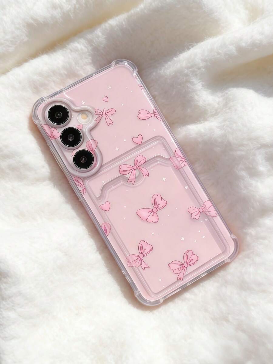 1 chiếc ốp lưng điện thoại trong suốt hình trái tim và nơ màu hồng dễ thương, có túi khí, tương thích với Apple 17 Pro Max, 17 Air, 17 Pro, 17, 16 Pro Max, 16 Plus, 16 Pro, 16, 15 Pro Max, 15 Plus, 15 Pro, 15, 14 Pro Max, 14 Plus, 14 Pro, 14, 13 Pro Max, 13 Pro, 13, 12 Pro Max, 12 Pro, 11 Pro Max, 11 Pro, 11, XS Max, XR, X/XS, 7 Plus, 8 Plus, Galaxy S10, S21, S22, S23, S24, S25, S26, Note20 - Trong sáng - Xem 1