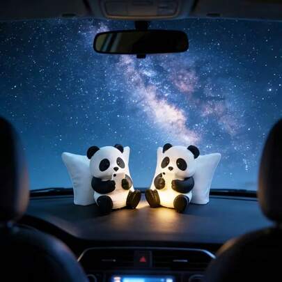 1pc 3D Printed Cute Panda Holding Phone Desktop Decor, Home Office Car Creative Animal Model Ornament