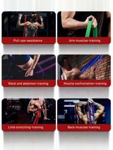1条阻力带拉伸肩部扩张器，男女通用，适用于家庭/办公室健身力量训练引体向上辅助带，高弹加厚款 - 彩色 - 查看 7