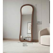 French Retro Full Length Mirror, Geometric Asymmetrical Dressing Mirror With Vintage High-End Vibe, Suitable For Hallway - 1PC - View 3