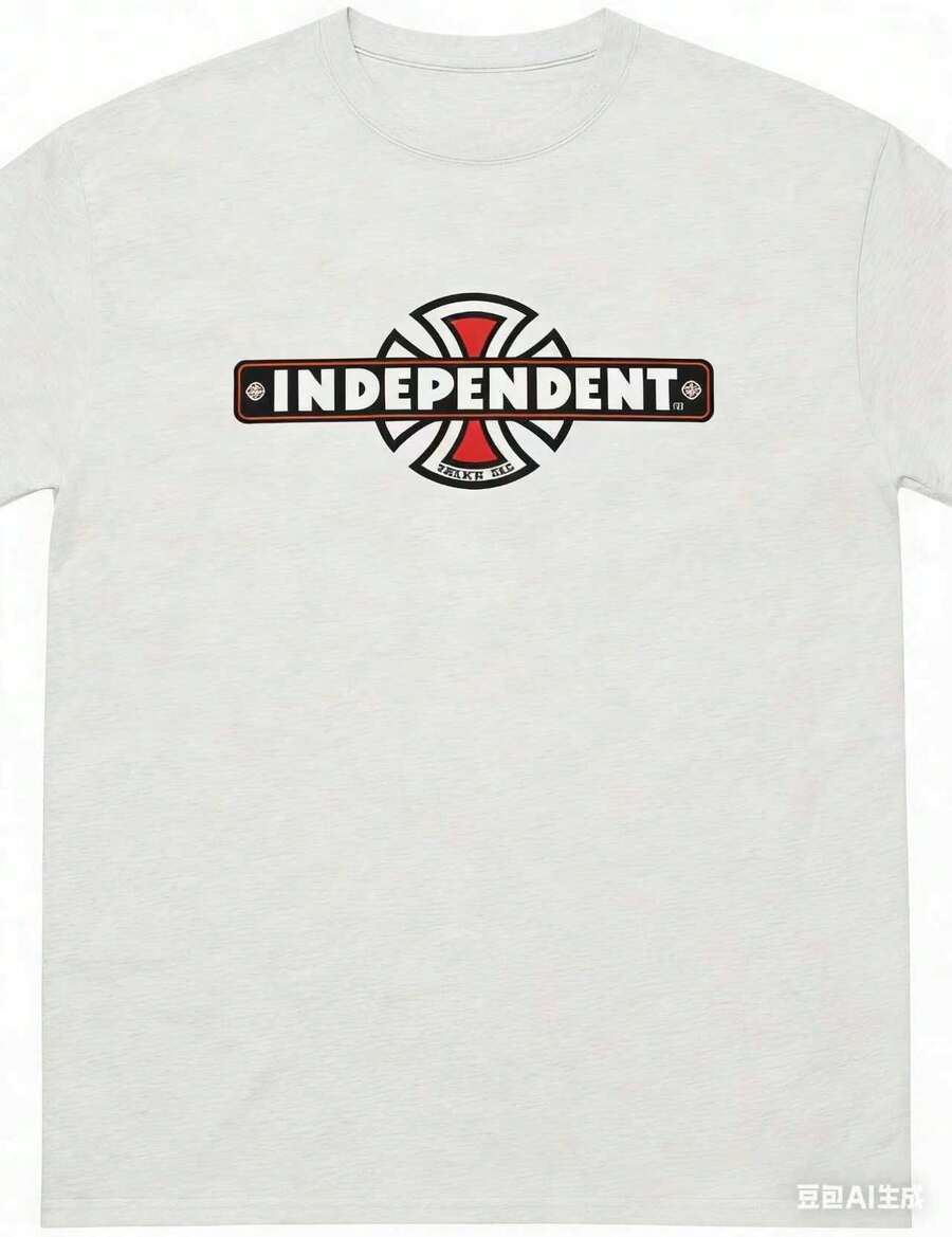 Independent Trucks Retro 90s Skateboard Graphic T-Shirt - White Crew Neck Tee With Black & Brown Emblem Print,Washable For Men, Teens, Skate Culture - 灰色 - 查看 1