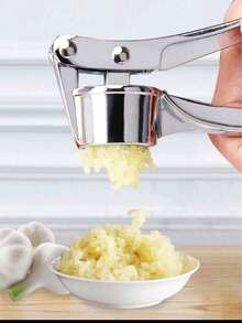 3-In-1 Stainless Steel Manual Garlic Press, Multi-Functional Kitchen Garlic Crusher, Garlic Paste Maker, Garlic Press, Kitchen Gadget, Functions Include Garlic Crusher + Nut Cracker + Bottle Opener, Compact Garlic & Ginger Grinder - Multicolor - View 2