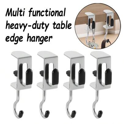 背包斜挎包办公隔间座椅挂钩、桌面挂钩、桌边收纳架，可调节移动，时尚办公桌面包挂钩，多功能背包挂钩，双钩设计，适用于办公桌，结实耐用的桌边挂钩，可用于悬挂背包和首饰链，适用于宿舍和办公室，日常使用。
